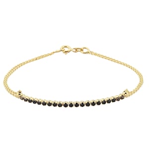 14K Real Solid Gold Tennis Bracelet for Women , Black CZ Tennis Bracelet , Women&#39;s Bracelet Gold , Birthday Gift for Her , Christmas Gift