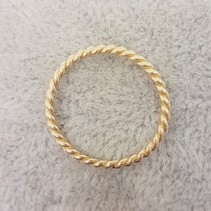 14K Real Solid Gold Rope Ring , Midi Ring Gold, Dainty Wire Ring , Finger Stacking Knuckle Ring For Women , Twisted Ring , Casual jewelry