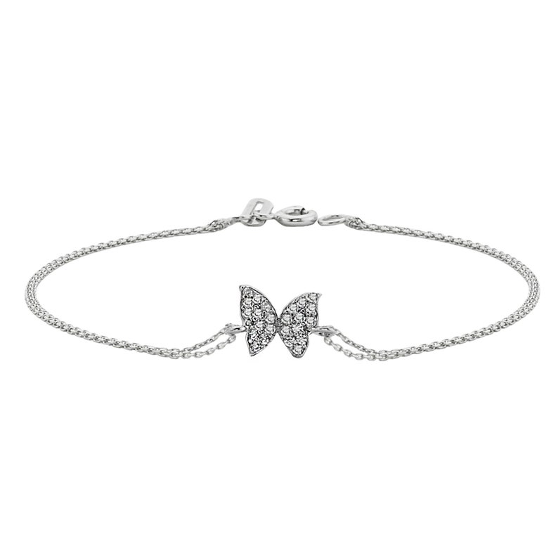 14K Solid Gold Butterfly Bracelet Dainty Gold Butterfly Etsy