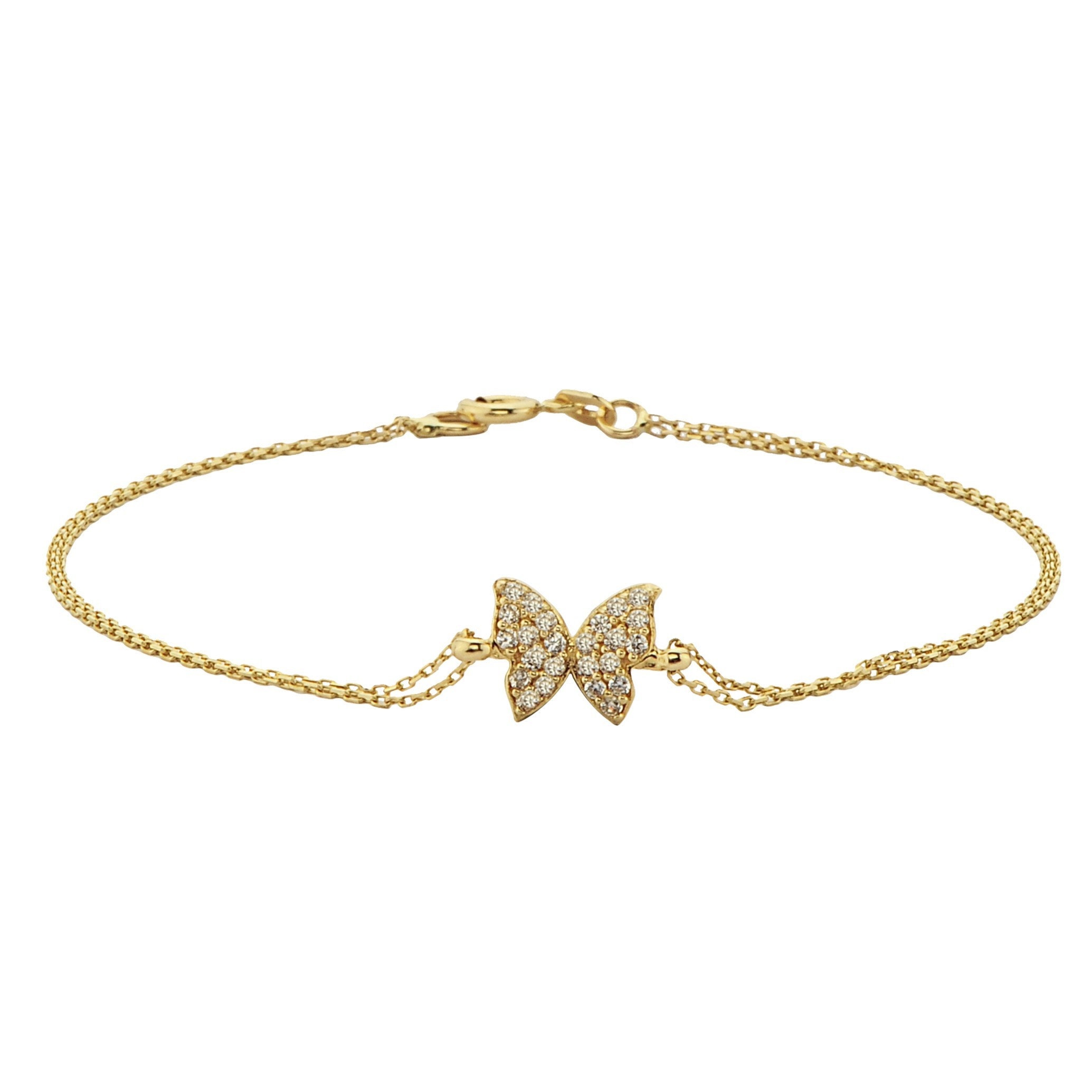 14K Gold Weiß Emaille Schmetterling Armband, Zierliches Gold Schmetterling Armband, Minimalistischer Schmuck, Stapeln Armband, Geschenk Für Sie