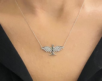 Phönix Collana Donna In Argento Sterling 925 Con Ciondolo Fenice In Conchiglia Abalone – Regalo