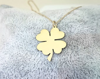 Collana Quadrifoglio Portafortuna Donna – Ciondolo In Lapislazzuli E Ottone Placcato Oro 14K, Catena Regolabile, Gioiello Significativo