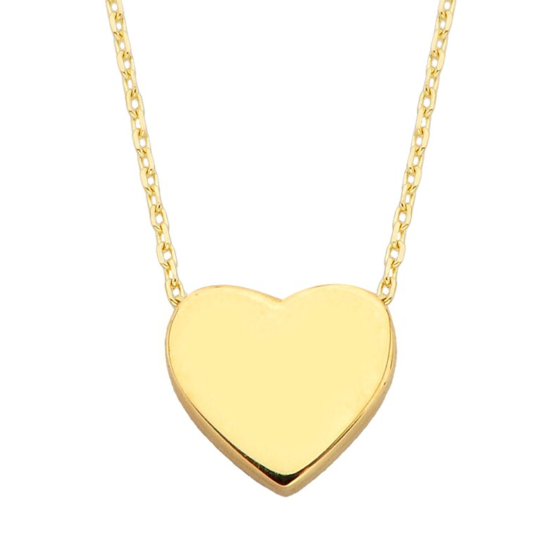 14K Real Solid Gold Heart Tiny Dainty Pendant Necklace , Best Birthday Gift for Women , Heart Necklace Gold , Minimalist Heart Necklace