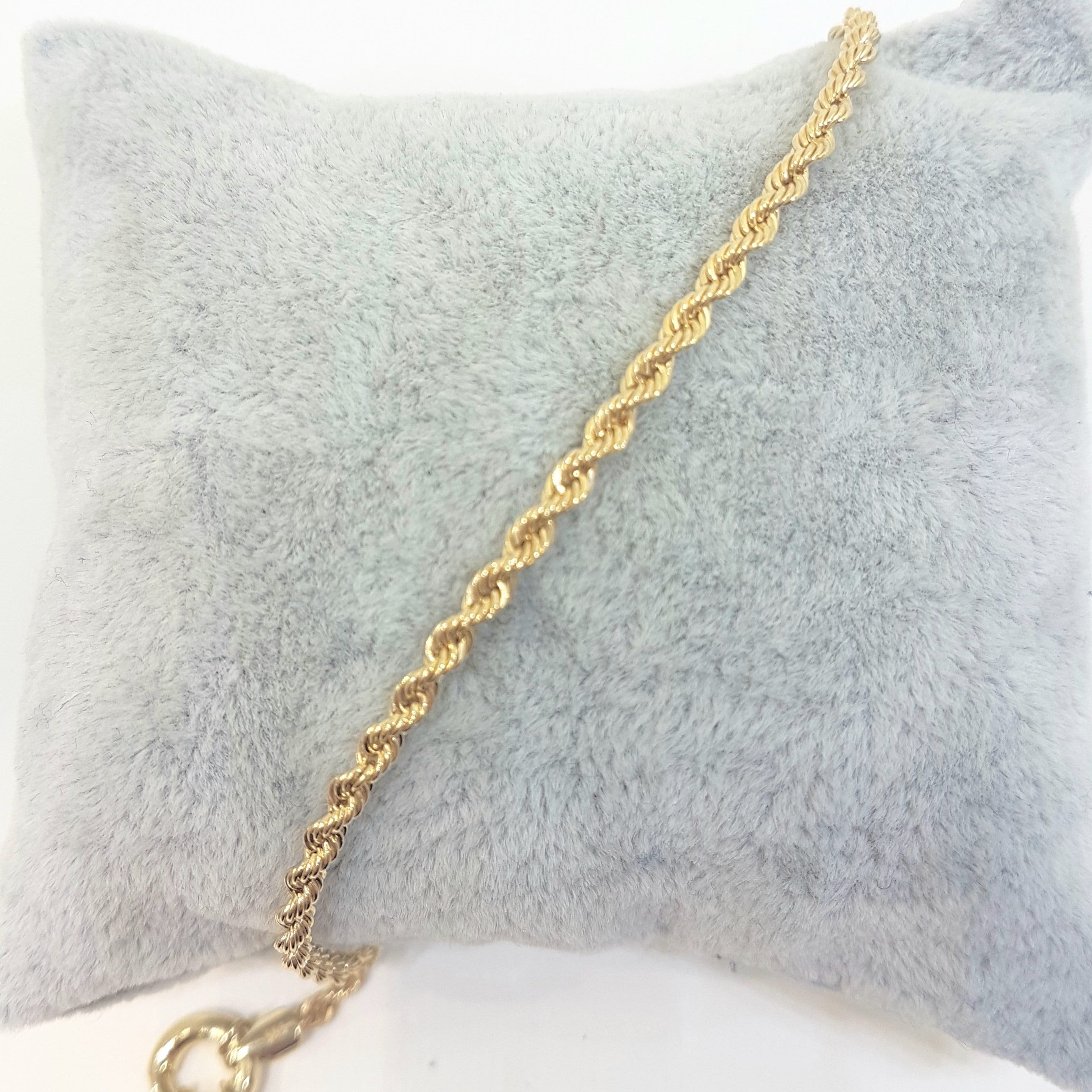 14K Real Gold Rope Chain Bracelet Gold Rope Bracelet 2.5mm Etsy