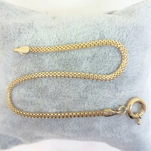 14K Solid Gold Herringbone Bracelet for Women , 2.5MM X 1.4MM , Herringbone Bracelet Gold ,  Chain Bracelet , Gift for Her , Christmas Gifts
