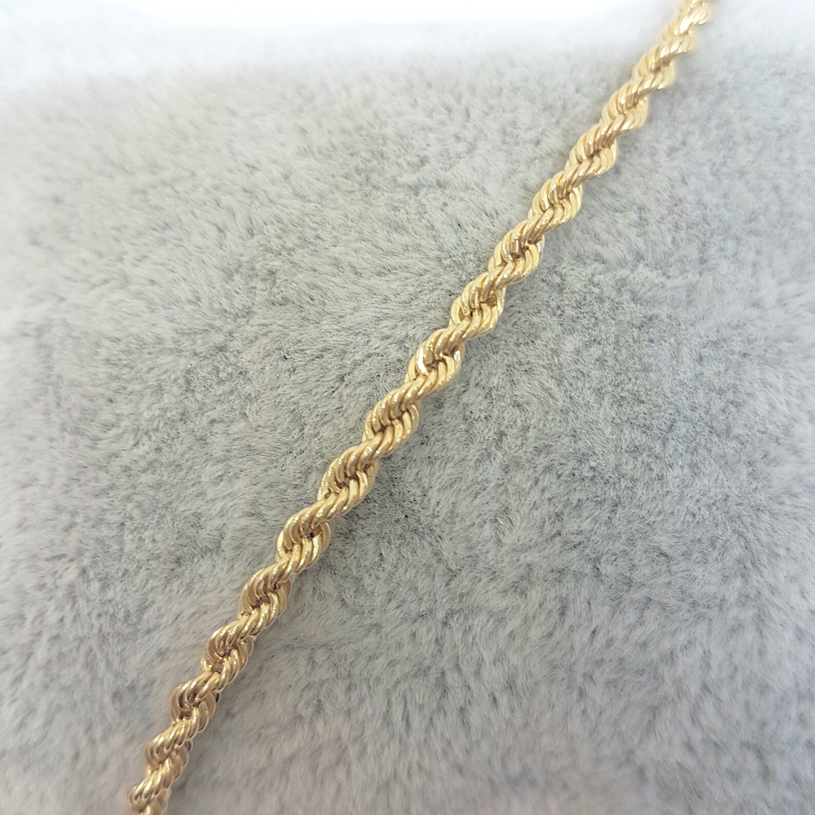 14K Real Gold Rope Chain Bracelet Gold Rope Bracelet 2.5mm Etsy
