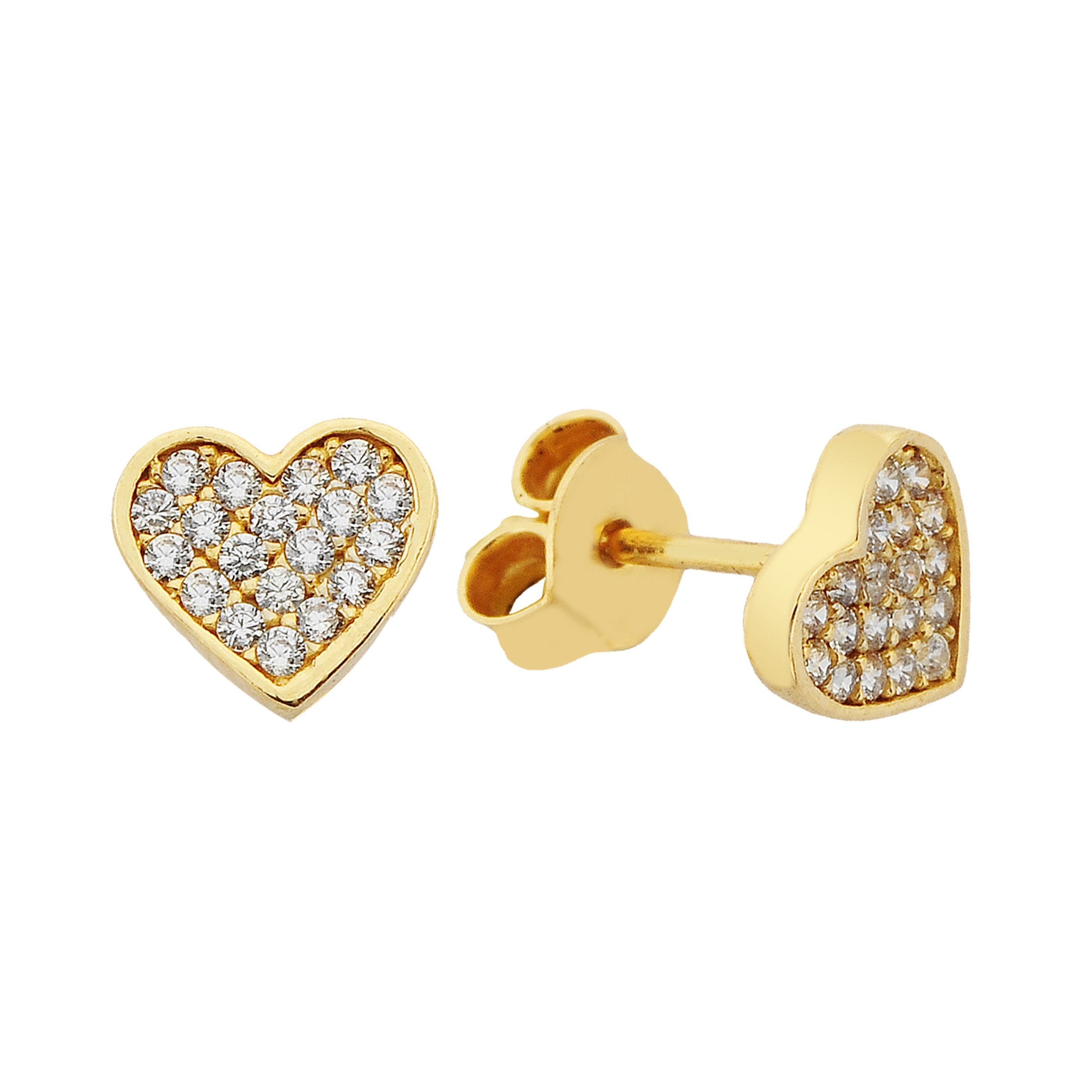 Gold Heart Stud Earrings Design At Lester Shippy Blog