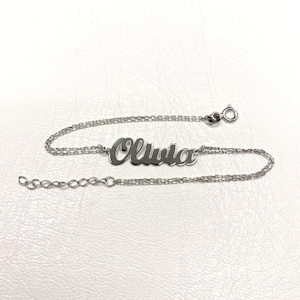 925K Sterling Silver Custom Name Bracelet , Nameplate Bracelet , Silver Name Bracelet for Women Girls Kids ,Personalized Gifts ,Gift for her
