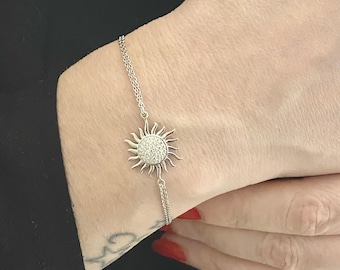 925 sterlingzilveren CZ Sun-armband, sierlijke minimalistische zomersieraden
