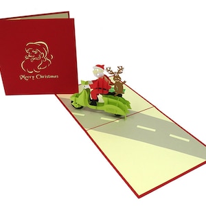 Santa and his Reindeer Riding a Vespa