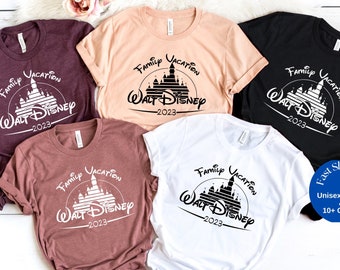 Walt Disney Castle 2023 Family Vacation Shirt, Custom Vacation Shirt, Disney Group Vacation Shirt, Disneyworld T-shirt, 2023 Disneyland Tees