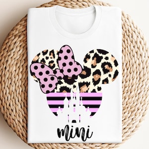Disney Leopard Minnie Shirt, Leopard Minnie Ears, Minnie Head T-shirt, Disney Castle Shirt, Minnie Castle Ear Shirt, Minnie Gift for Her