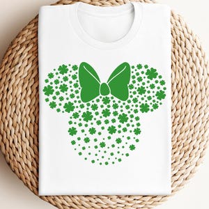 Shamrock Minnie Mouse Head Shirt, Disney Patrick's Trip, Lucky St Patrick's Day Shirt, Minnie St Patrick Tee, Family St Patrick's Gift