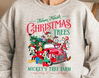 Mickey's Tree Farm Shirt, Mickey and Friends Christmas, Retro Disney Sweatshirt, Christmas Disney Family Gift, Very Merry Christmas Party