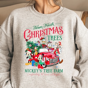 Mickey&#39;s Tree Farm Shirt, Mickey and Friends Christmas, Retro Disney Sweatshirt, Christmas Disney Family Gift, Very Merry Christmas Party