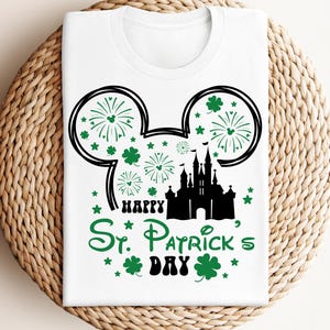 Disney Mickey Magical Castle Happy St. Patrick’s Day Shirt, St Patrick Castle Shirt, Patrick Disney Gift, Mickey St Patrick&#39;s Shirt