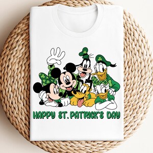 Mickey and Friends Happy St. Patrick&#39;s Day Shirt, Family St Patricks, Disney Irish Shirt, Disney Patricks Day Gift, Mickey Lucky Shirt