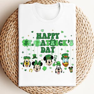 Disney Mickey and Friends Happy St. Patrick&#39;s Day Shirt, Family St Patricks, Irish Clover Shirt, Disney Patrick&#39;s Day Gift, Disney Happy Tee