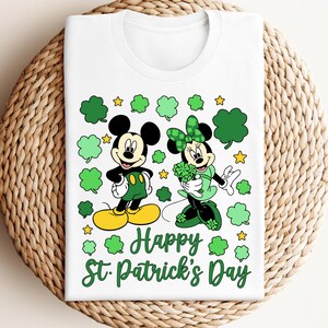 Disney Mickey and Minnie Happy St. Patrick&#39;s Day Shirt, St Patrick Day Tee, St Patrick Shamrock, Family St Patrick&#39;s, Disney Irish Shirt