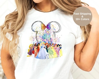 Disney Magic Kingdom Princess Shirt,Minnie and Castle  Princess Shirt for Birthday Girl, Princess Minnie,Disney Girl Vacation Tee,Minnie Tee