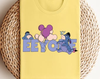 Retro Disney Eeyore Shirt, Eeyore Winnie The Pooh Tee, Pooh Characters, Mickey Ears Themed, Winnie Eeyore Gift Shirt, Eeyore Balloon Shirt