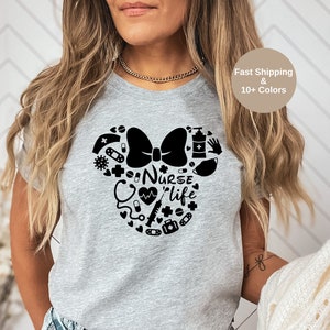 Minnie Nurse Life Disney Shirt, Minnie Head Disney Shirt, NurseGraduation,To Be Nurse in Disney,Nurse Student Shirt,Mickey Head Shirt