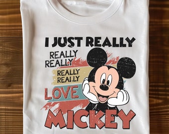 I Just Really Love Mickey Shirt, Mickey Lover Shirt, Disney Family Shirt, Retro Mickey Kids Shirt, Disney Trip Shirt, Disney Custom Tee