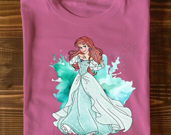 Disney Watercolor Princess Ariel Shirt, Little Mermaid Shirt, Disney Women Shirt, Ariel Shirt Women, Ariel Shirt Disney, Cute Princess Shirt