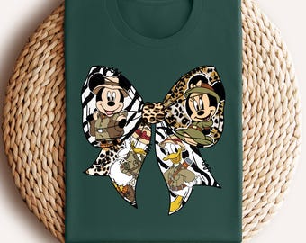 Animal Kingdom Shirt Coquette with Leopard design for Disney Trip, Mickey and Friends Safari Shirt for Disney Wild Shirt, Magic Kingdom Tee