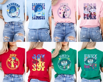 Double Sided Inside Out Character Shirt, Custom Inside Out  T-shirt, Inside Out 2 Movie Shirt, Choose Your Character, Emotional Tees