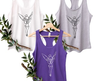 Tinkerbell Graphic Tank Top, Disneyworld Vacation Clothing
