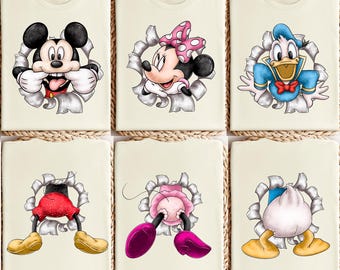 Double Sided Disney Shirts – Funny Mickey & Friends Tee – Disneyland Trip Matching Outfits – Mickey, Minnie, Donald, Daisy, Goofy, Pluto