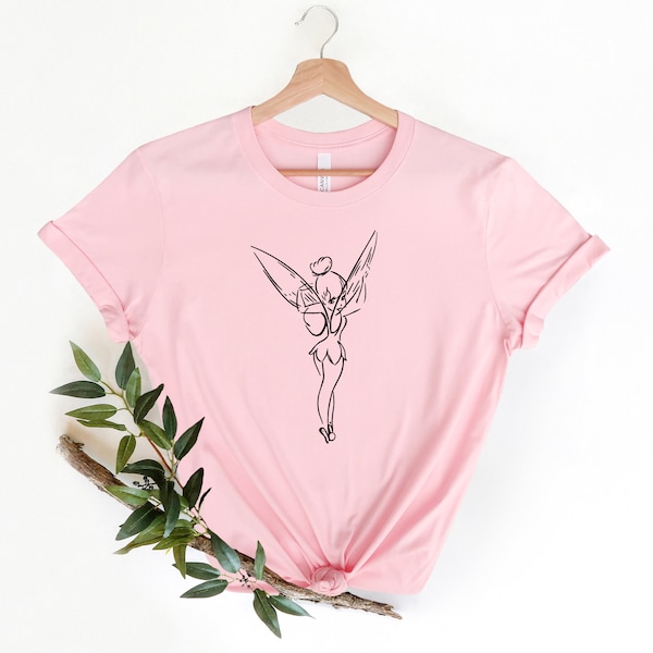 TinkerBell Outline Shirt, Disney Fairy Tee, Family Vacation