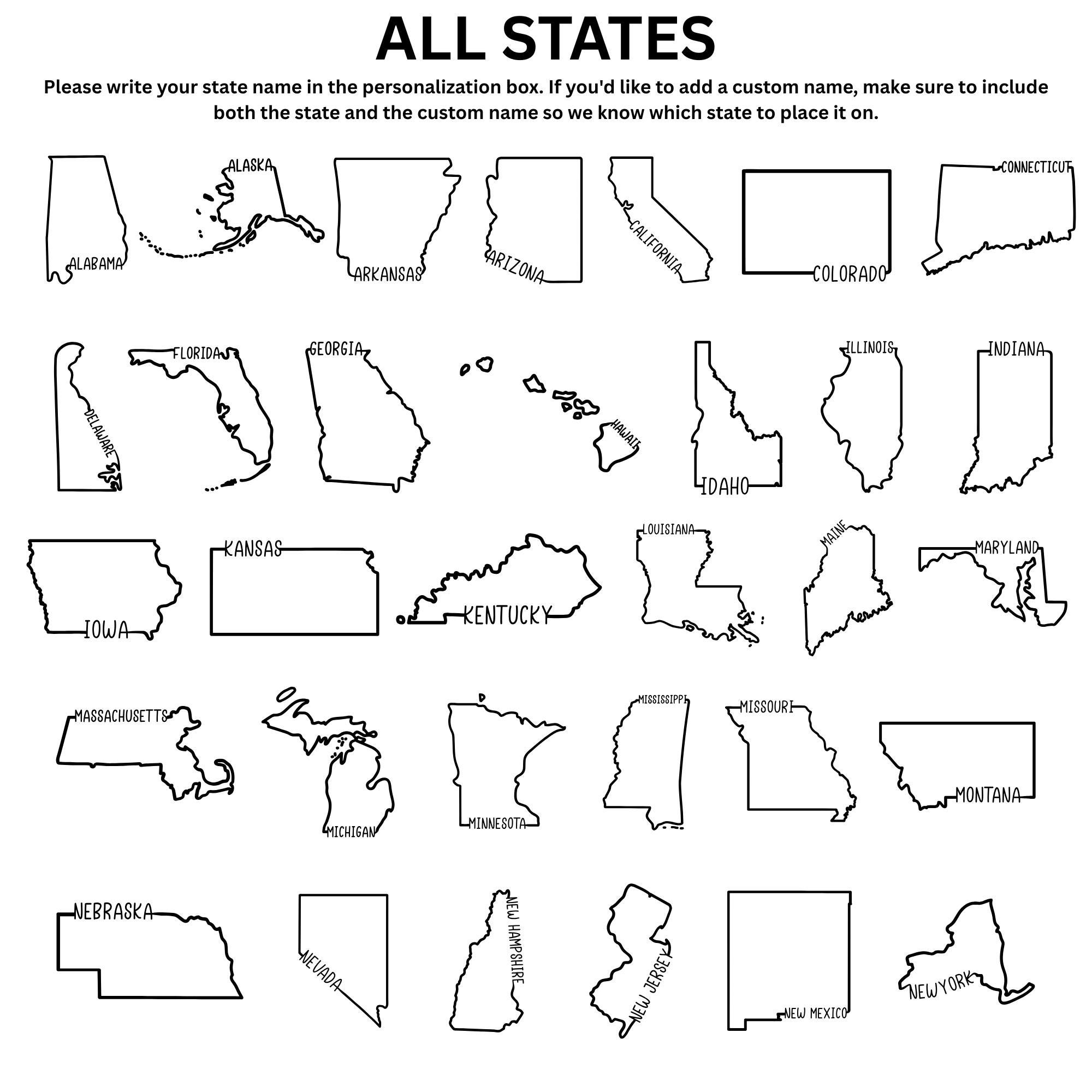 Custom State Outline T-shirt: All States Pride Tee - Etsy