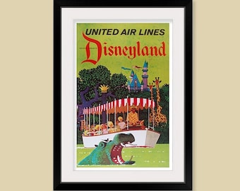 Posters d'attractions Disneyland - Croisière dans la jungle vintage 20 x 30 - Cadeau gratuit inclus !