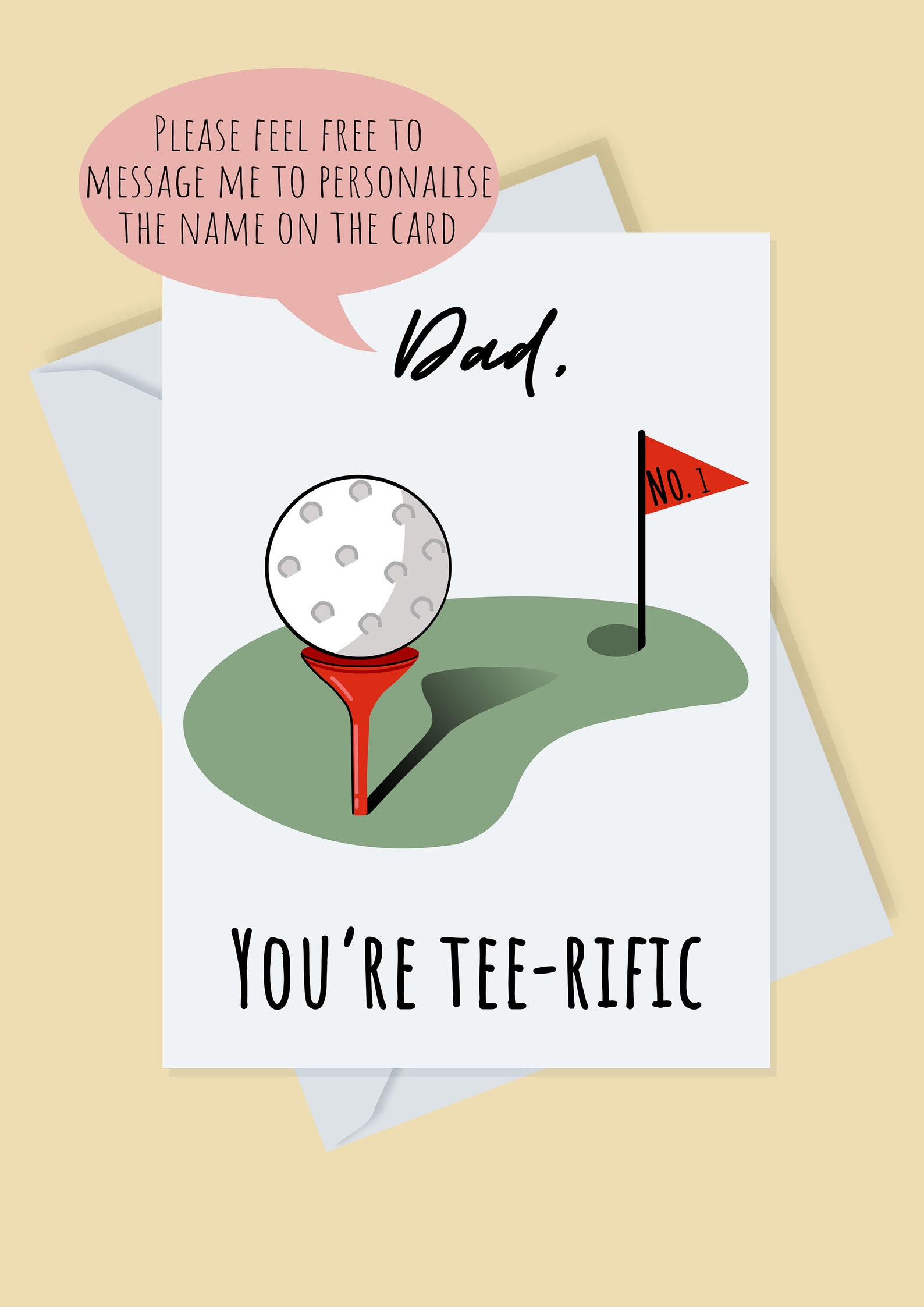 Golf card for Dad Happy Father's Day Card Funny Card Etsy