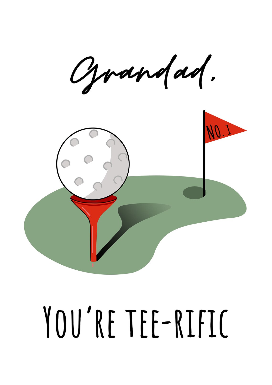Golf card for Dad Happy Father's Day Card Funny Card Etsy