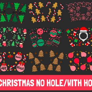 9 Christmas svg, Christmas Cup Wrap Svg Bundle, Coffee Wrap svg, Cute Christmas svg, Venti Cold Cup 24oz, Gnomes svg, Reindeer,Snowflake png
