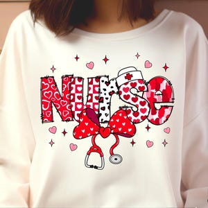 Nurse Valentine Coquette bow png, Nurse Valentine Png, Valentine Png, Valentine nurse Png, Nurse png sublimation, Nurse heart png, Doodle