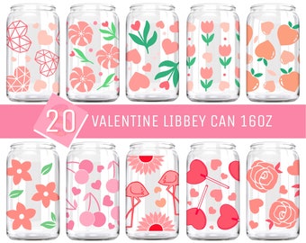 Valentine's Day Libbey Glass SVG, Hearts Can Glass, Cup Wrap (Digital Download)