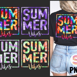 Tie Dye Summer Vibes Bundle, Summer Vibes Png, Summer Beach Designs, Sublimation Designs, Beach, Sunset, Summer Png, Summer Shirt PNG