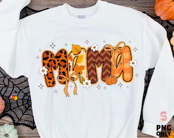 Lot de mamans citrouilles pailletées png, citrouille d'automne maman png, coquette citrouille d'Halloween maman d'automne png, citrouilles maman Mimi Gigi Nana noeuds de citrouille