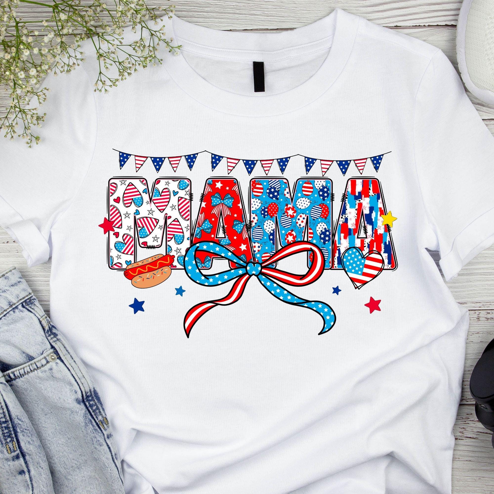 Preppy Patriotic Doodle Alphabet Bundle, 4th of July PNG Letters ...
