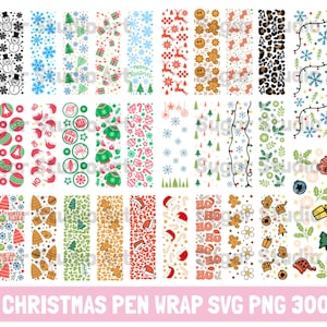 32 kerst pen wrap bundel, pen wraps SVG, kerst SVG, winter pen SVG, Santa SVG, epoxy pen wraps, pen wrap bundel, inkt vreugde pen wrap