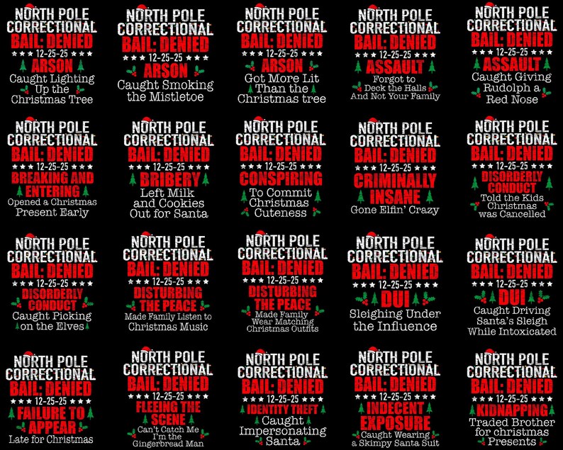 Matching Family Christmas Png, North Pole Correctional, Funny Group Christmas shirts, Holiday Tshirts, Christmas Png, Xmas Family png image 2