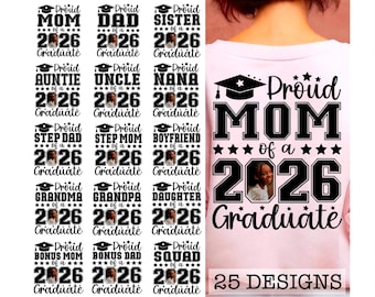 Proud Graduate 2026 SVG Bundle, Graduation Svg PNG, Proud Senior Svg, Senior Family Svg, Graduate Svg, 2026 Graduation photo, SVG cricut