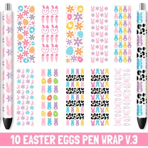 Easter Pen Wrap Bundle, Pen Wraps png, Easter eggs pen svg , rabbit pen svg, Epoxy Pen Wraps, Pen Wrap Bundle, Ink Joy Pen Wrap, cheetah pen