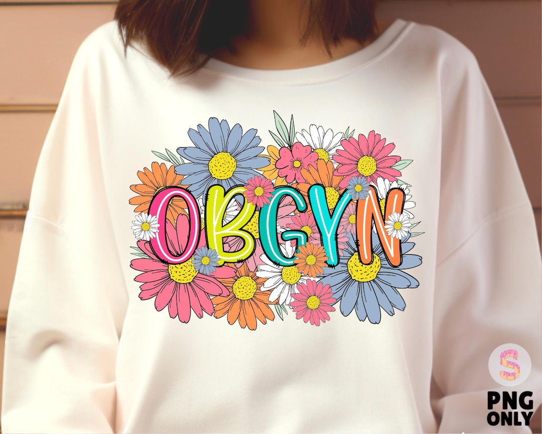 Retro OBGYN Png, Wild Flowers OBGYN Png, Nurse Life Png, Nurse Flower ...