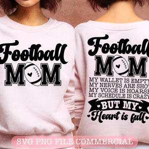 Mamá de fútbol Mi billetera está vacía svg, mamá de fútbol svg, Vibraciones de fútbol svg, Bolsillo delantero y archivos svg traseros para cricut, diseño de sublimación
