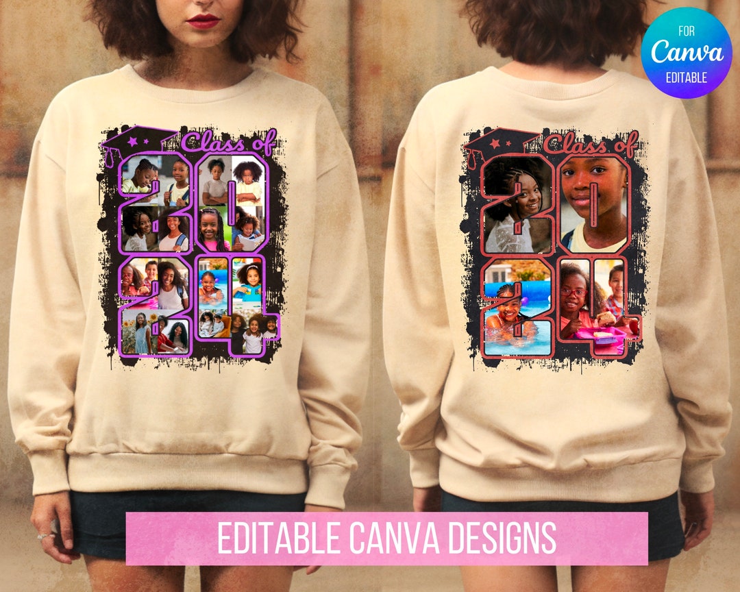 Editable Class of 2024 Template for Canva Easy Drag and Drop Pictures ...